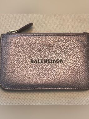 Balenciaga Metallic Zip Compact Wallet